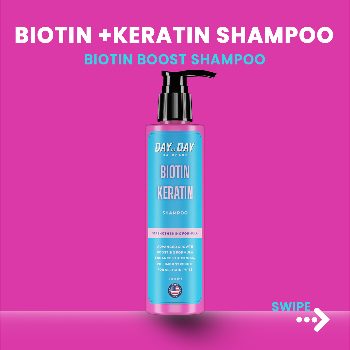 Biotin + Keratin Shampoo (300ml)