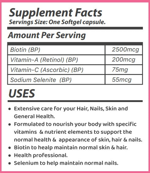 Biotin with Collagen and Keratin Supplement for Hair, Skin and Nails - 60  Capsules – Raw Science